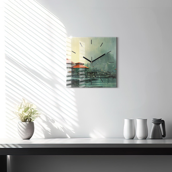 Wanduhr quadratisch Fischerdorf