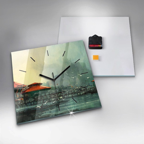 Wanduhr quadratisch Fischerdorf