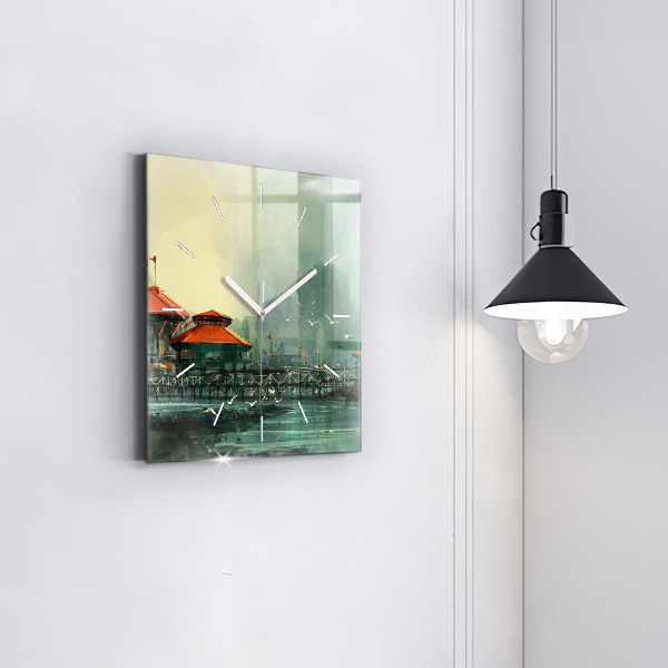 Wanduhr quadratisch Fischerdorf