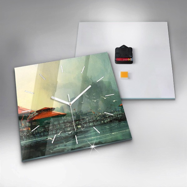 Wanduhr quadratisch Fischerdorf