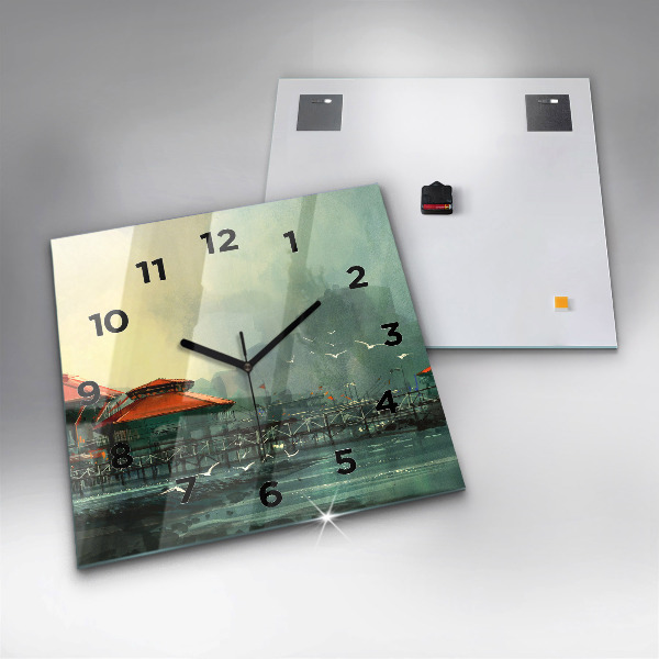 Wanduhr quadratisch Fischerdorf