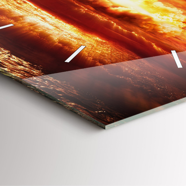 Wanduhr modern quadratisch Atombombenexplosion