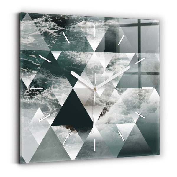 Wanduhr quadratisch mit motiv Meereswellen abstrakt