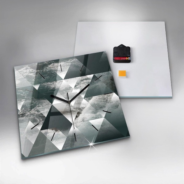 Wanduhr quadratisch mit motiv Meereswellen abstrakt