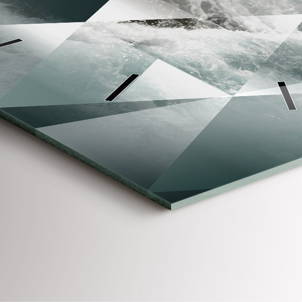 Wanduhr quadratisch mit motiv Meereswellen abstrakt