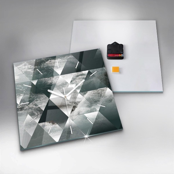 Wanduhr quadratisch mit motiv Meereswellen abstrakt