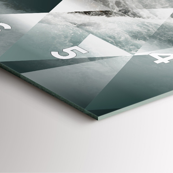 Wanduhr quadratisch mit motiv Meereswellen abstrakt