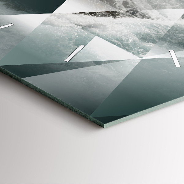 Wanduhr quadratisch mit motiv Meereswellen abstrakt