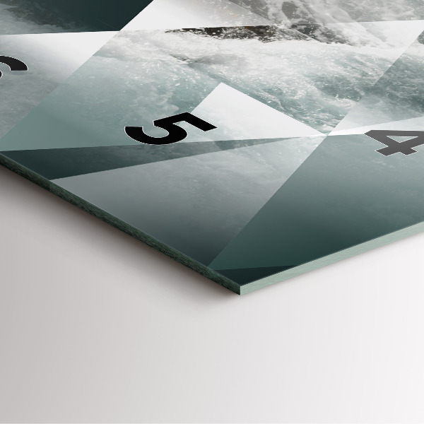 Wanduhr quadratisch mit motiv Meereswellen abstrakt