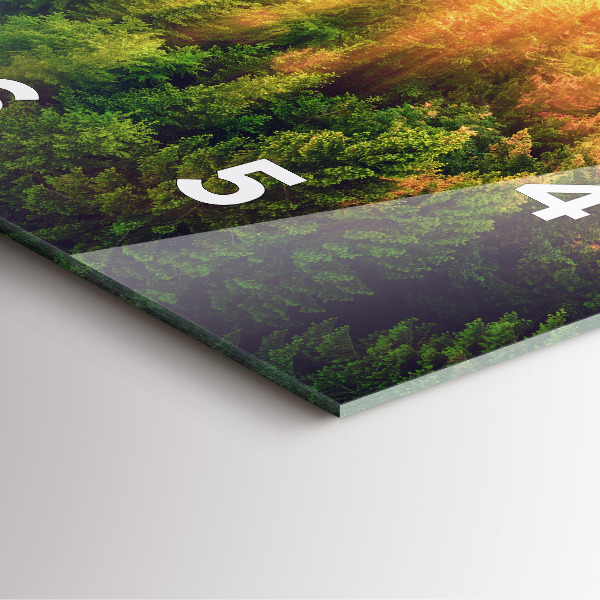 Wanduhr modern quadratisch Sonnenuntergang über den Hügeln