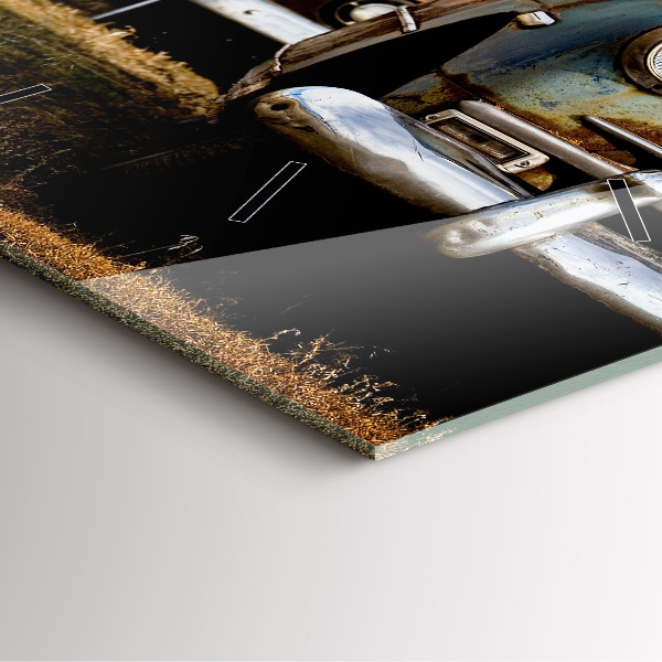 Wanduhr quadratisch Alte Autos