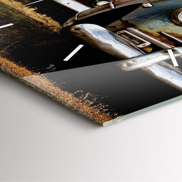 Wanduhr quadratisch Alte Autos