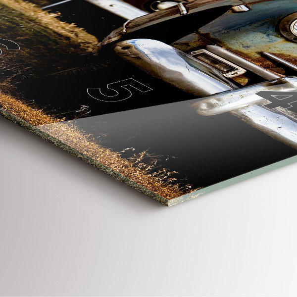 Wanduhr quadratisch Alte Autos