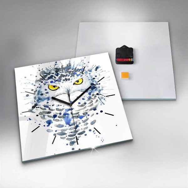 Wanduhr modern quadratisch Eulenblick