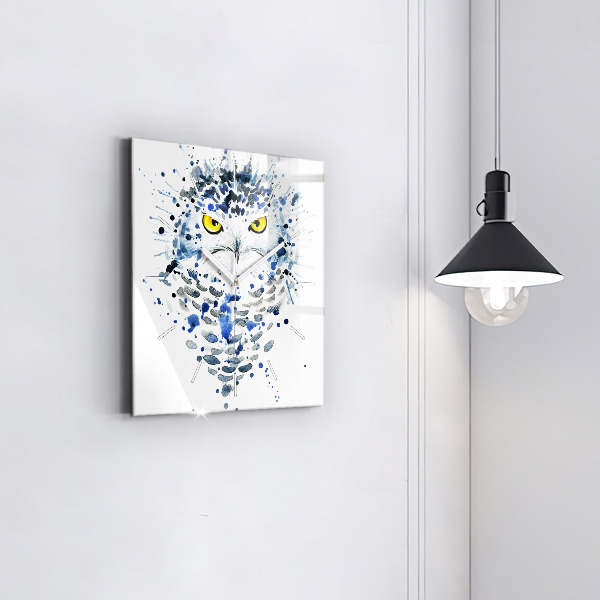 Wanduhr modern quadratisch Eulenblick