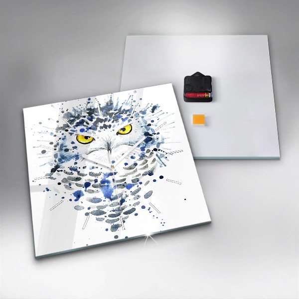 Wanduhr modern quadratisch Eulenblick