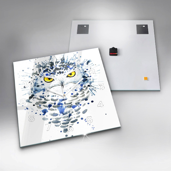 Wanduhr modern quadratisch Eulenblick