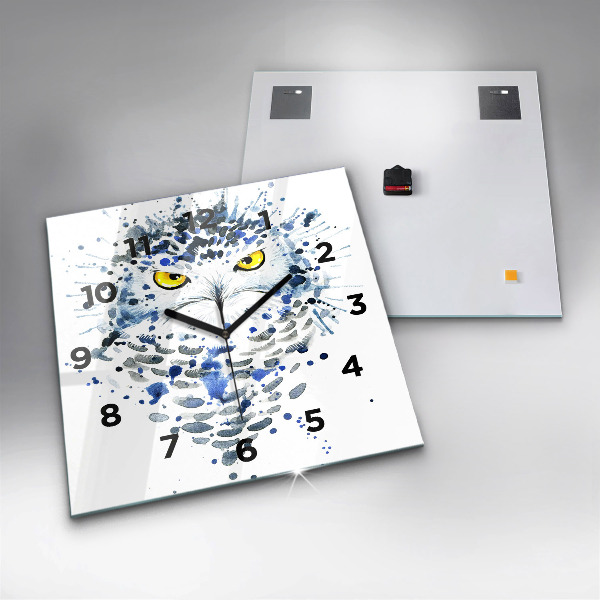 Wanduhr modern quadratisch Eulenblick