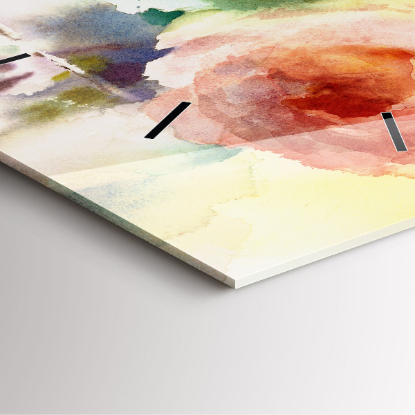 Wanduhr quadratisch Rosen in einer Vase Aquarell