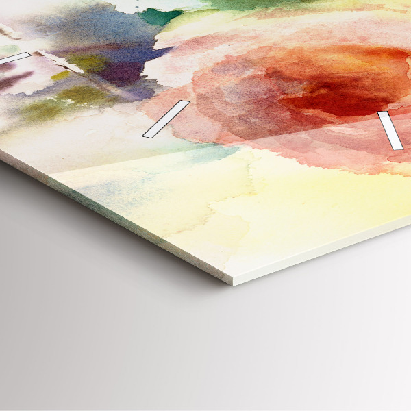 Wanduhr quadratisch Rosen in einer Vase Aquarell