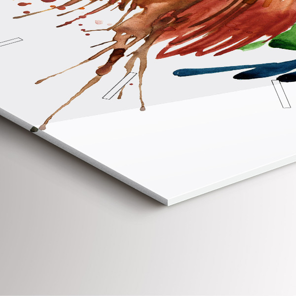 Wanduhr modern quadratisch Bunter Hahn