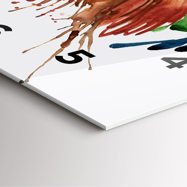 Wanduhr modern quadratisch Bunter Hahn