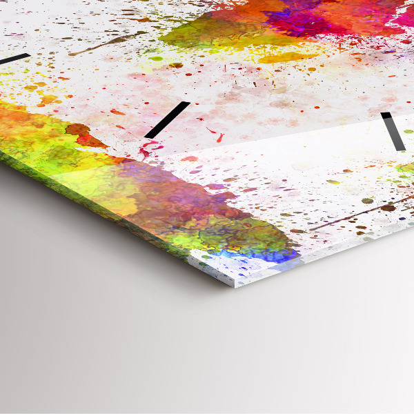 Wanduhr quadratisch mit motiv Aquarellierte Weltkarte