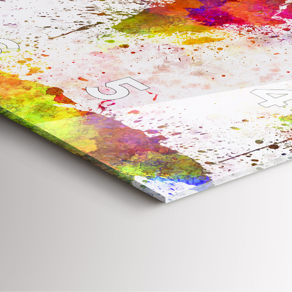 Wanduhr quadratisch mit motiv Aquarellierte Weltkarte