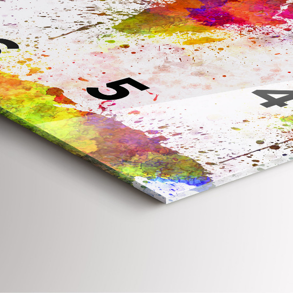 Wanduhr quadratisch mit motiv Aquarellierte Weltkarte