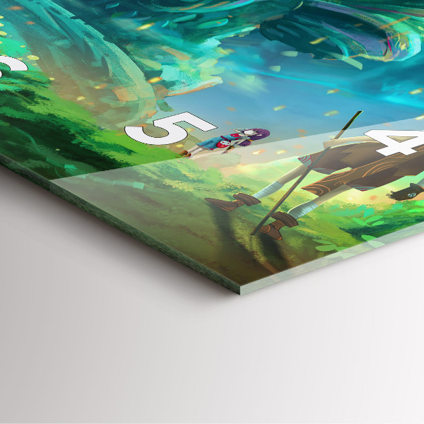 Wanduhr modern quadratisch Kinder in einem Märchenwald