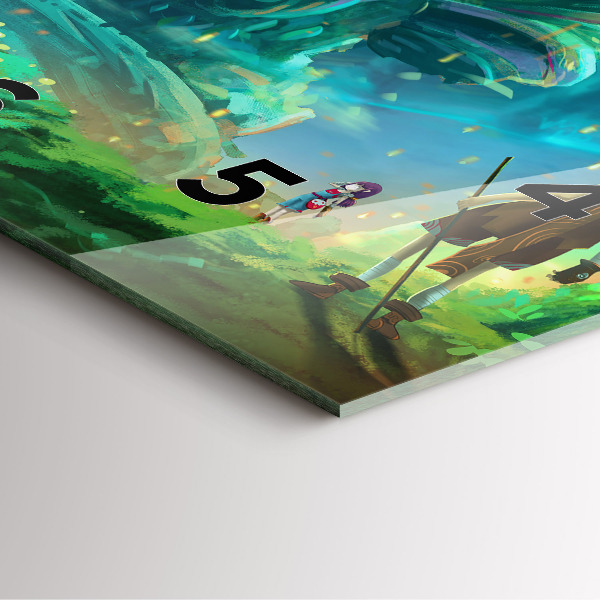 Wanduhr modern quadratisch Kinder in einem Märchenwald