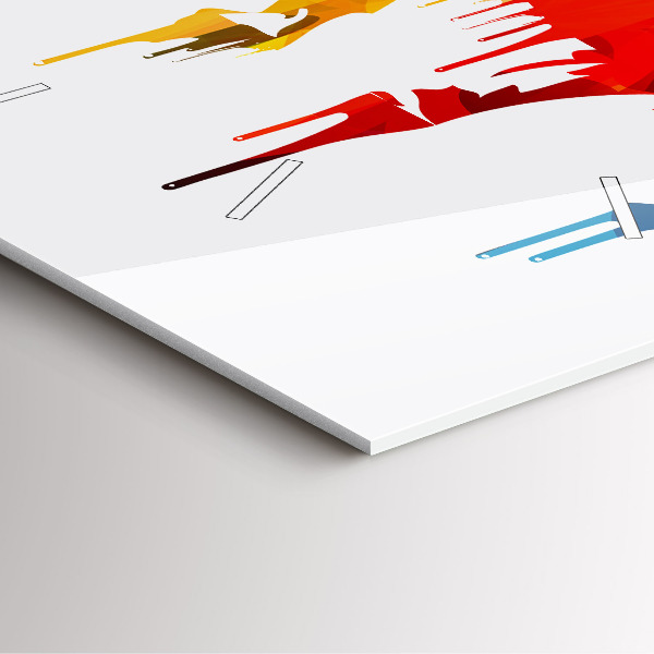 Wanduhr quadratisch mit motiv Farbig bemalter Elefant