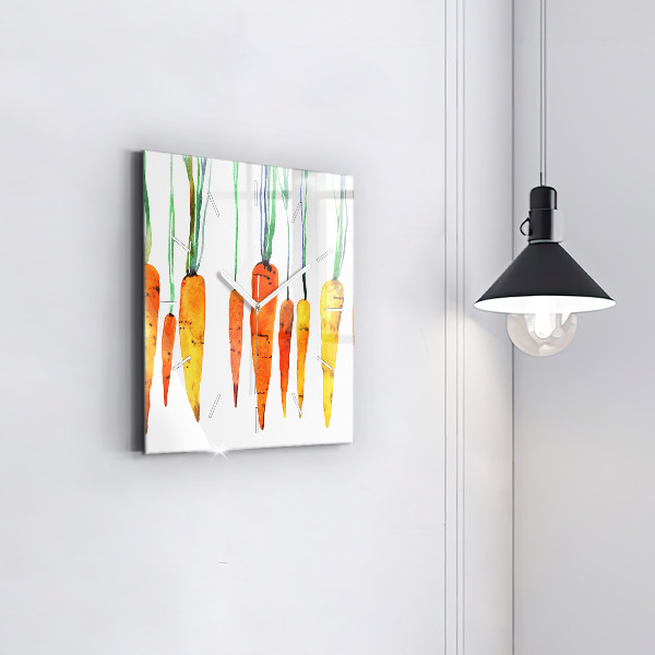 Wanduhr quadratisch Illustration von Karotten