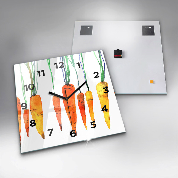 Wanduhr quadratisch Illustration von Karotten