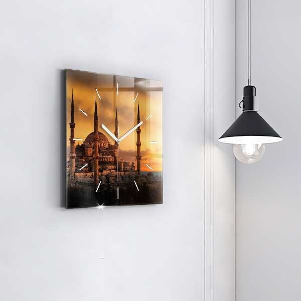 Wanduhr modern quadratisch Istanbuler Moschee