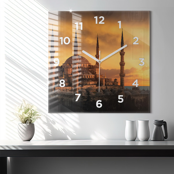 Wanduhr modern quadratisch Istanbuler Moschee
