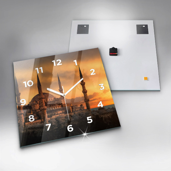 Wanduhr modern quadratisch Istanbuler Moschee