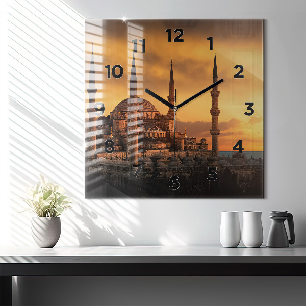 Wanduhr modern quadratisch Istanbuler Moschee