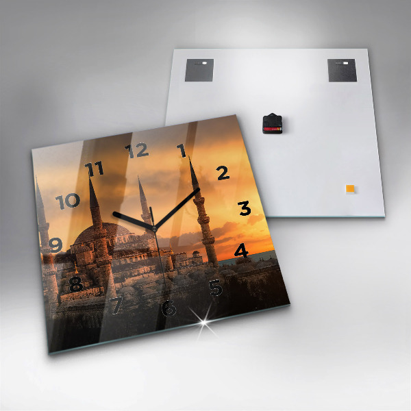Wanduhr modern quadratisch Istanbuler Moschee