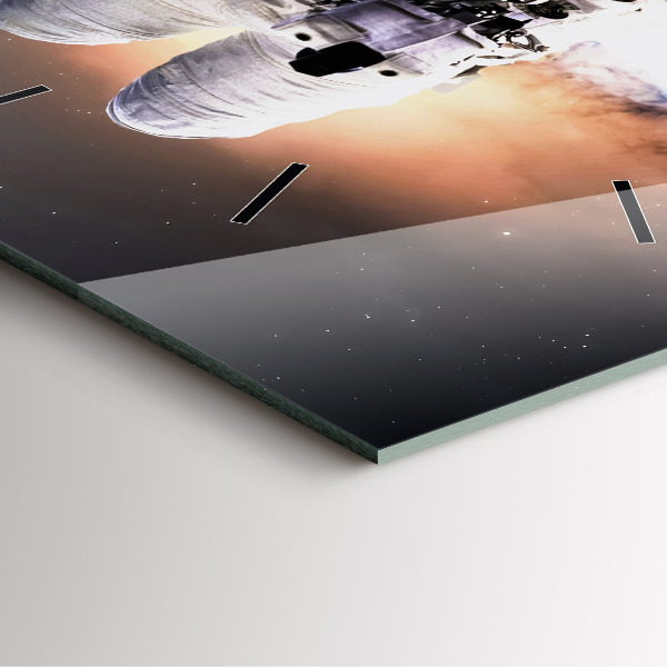 Wanduhr quadratisch mit motiv Astronaut im Weltraum