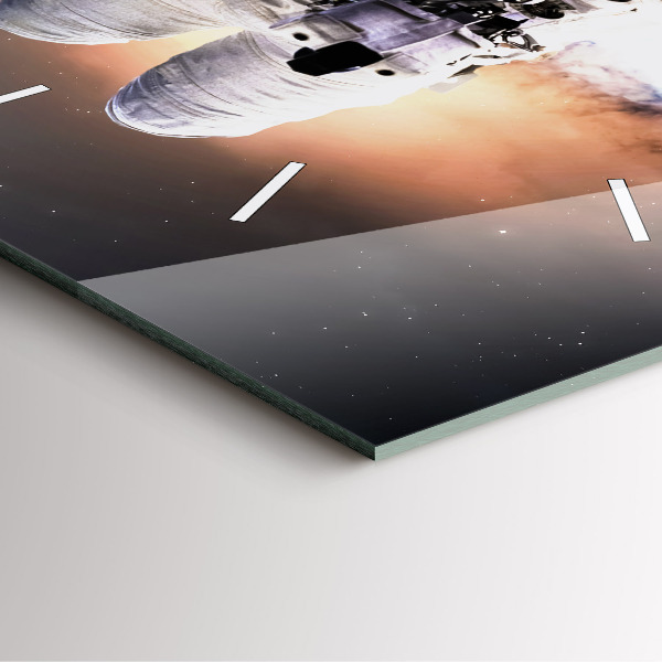 Wanduhr quadratisch mit motiv Astronaut im Weltraum