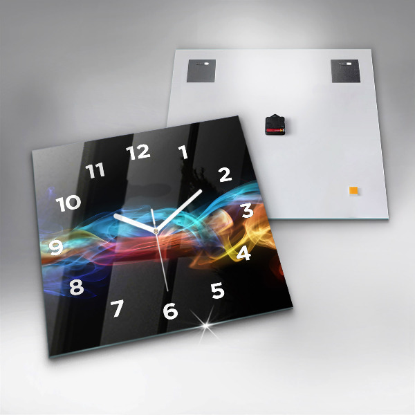 Wanduhr modern quadratisch Abstrakte farbige Linien