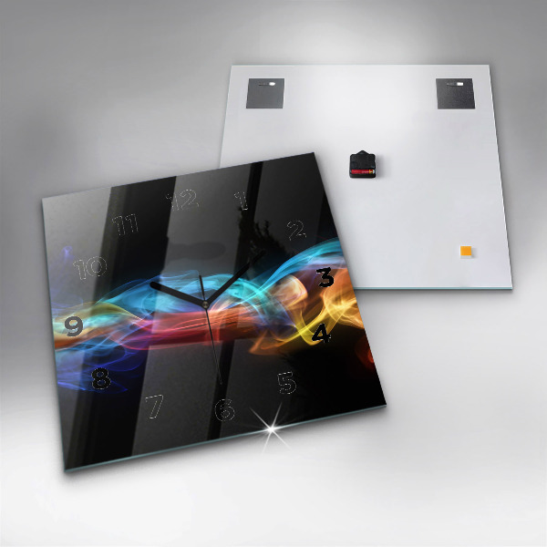 Wanduhr modern quadratisch Abstrakte farbige Linien