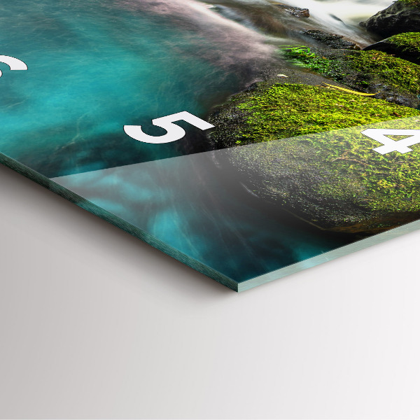 Wanduhr modern quadratisch Wasserfall Thailand