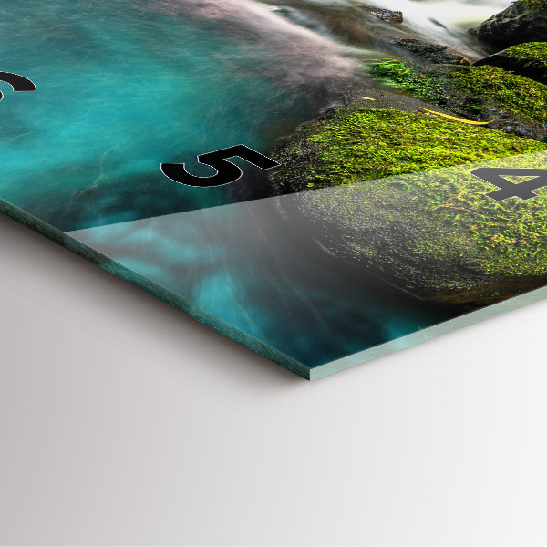 Wanduhr modern quadratisch Wasserfall Thailand