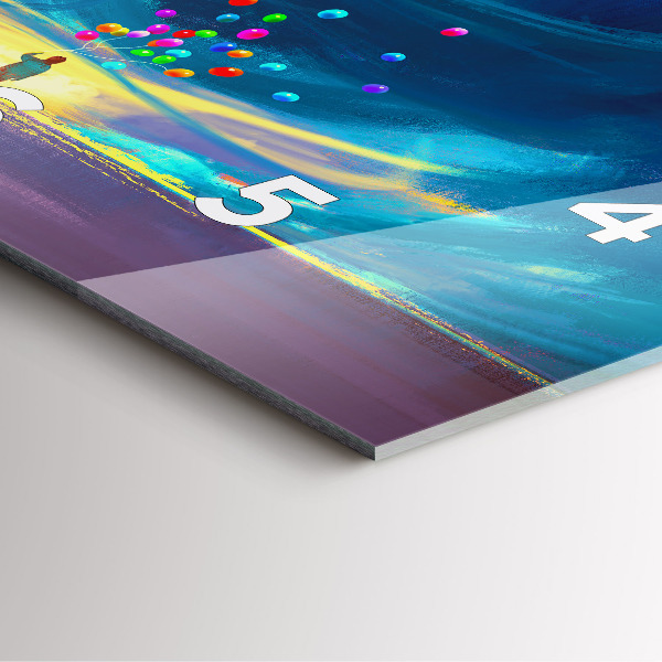 Wanduhr quadratisch mit motiv Kind und Luftballons