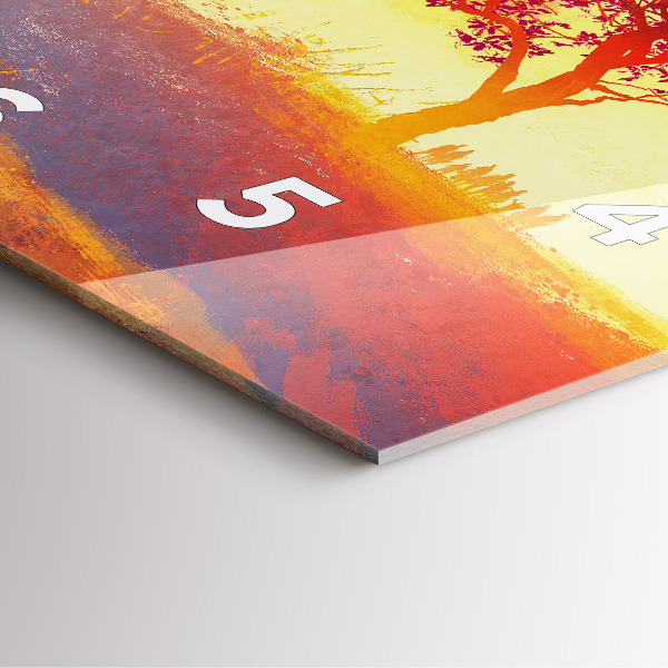 Wanduhr quadratisch Herbstlandschaft