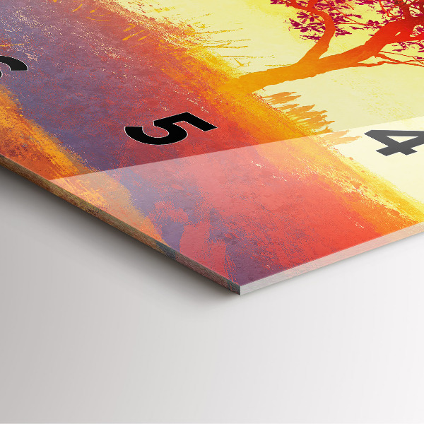 Wanduhr quadratisch Herbstlandschaft