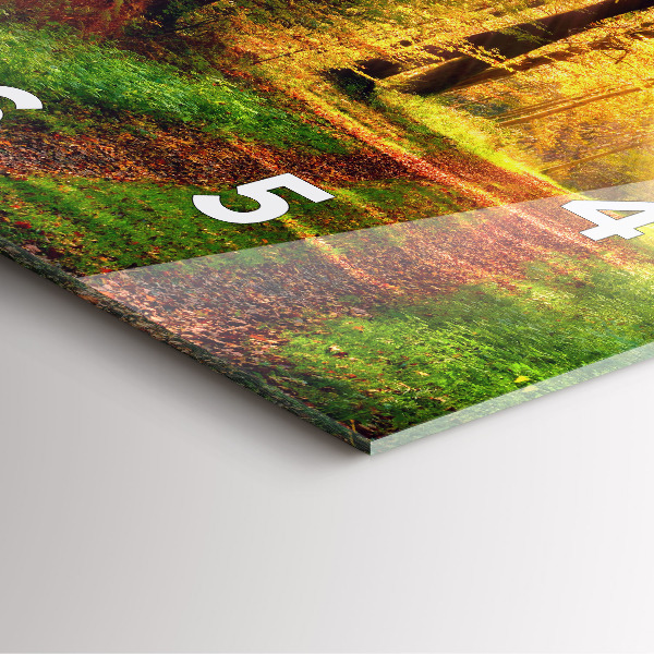 Wanduhr quadratisch Herbstliche Waldlandschaft