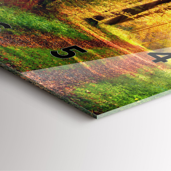 Wanduhr quadratisch Herbstliche Waldlandschaft